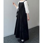 「junoah」 サロペットスカート MEDIUM ブラック レディース
