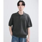  рубашка-поло короткий рукав [LUENNA]Textured Half Sleeve Knit Polo Shirt / tech s коричневый -do короткий рукав вязаный рубашка-поло мужской женский 