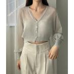 「Louere」 ニットカーディガン MEDIUM ライトグレー レディース