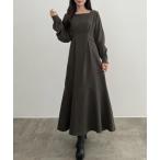 「CENEA」 長袖ワンピース LARGE チャコール レディース