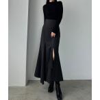 「Louere」 ロングスカート X-LARGE ダークグレー レディース