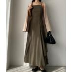 「Louere」 キャミソールワンピース LARGE モカ レディース