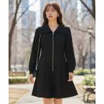 「AND COUTURE」 長袖ワンピース FREE ブラック レディース