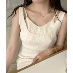 「junoah」 ノースリーブワンピース LARGE アイボリー レディース