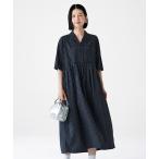 「Sunny clouds」 7分袖ワンピース LARGE ブラック レディース