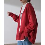 「HUG.U」 ニットカーディガン FREE レッド レディース