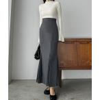 「Louere」 ロングスカート LARGE チャコールグレー レディース