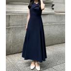 「junoah」 ノースリーブワンピース MEDIUM ネイビー レディース