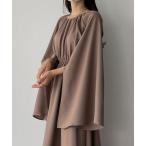 「Louere」 長袖ワンピース SMALL モカ レディース