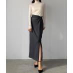 「Louere」 ロングスカート LARGE チャコール レディース