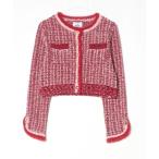 「MARY QUANT」 ニットカーディガン「Lily Brownコラボ」 ONE SIZE レッド レディース