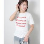 tシャツ シャーリングコンパクトロゴTシャツ レディース