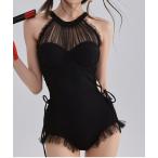  купальный костюм chu-ru боковой открытый гонки выше One-piece купальный костюм женский 