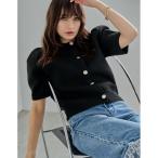 カーディガン スポンジニットハーフスリーブカーディガン レディース