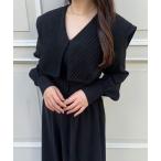 「junoah」 長袖ワンピース MEDIUM ブラック レディース
