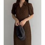 「callautia」 シャツワンピース LARGE ブラウン レディース