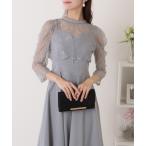 「Lace Ladies」 7分袖ワンピース S グレー レディース