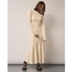 「FRAY I.D」 長袖ワンピース ONE SIZE ベージュ レディース