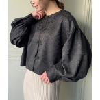 「junoah」 長袖ブラウス LARGE ブラック レディース