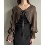 「junoah」 ボレロ LARGE モカ レディース