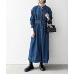 「SHIPS any」 長袖ワンピース ONE SIZE ネイビー レディース