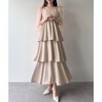 「mipiarl」 キャミソールワンピース SMALL ピンクベージュ レディース