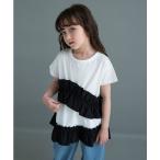 tシャツ 「WEB限定」シャーリングフリルトップス キッズ 子供服 女の子