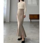 「Louere」 ロングスカート X-LARGE グレイッシュベージュ レディース