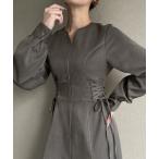 「junoah」 長袖ワンピース MEDIUM グレー レディース
