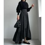 「Louere」 フレアスカート MEDIUM ブラック レディース