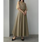 「Louere」 キャミソールワンピース MEDIUM グレイッシュベージュ レディース