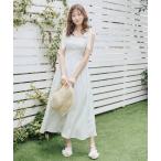 ワンピース リボンショルダーフラワーワンピース