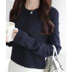 「mily bilet」 ニットカーディガン MEDIUM ネイビー レディース