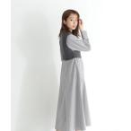「NATURAL BEAUTY BASIC」 コンビワンピース MEDIUM グレー系その他 レディース