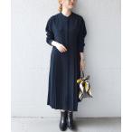 「SHIPS any」 長袖ワンピース ONE SIZE ネイビー レディース