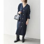 「SHIPS any」 長袖ワンピース ONE SIZE ネイビー レディース