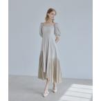 ワンピース 半袖 Pleats docking dress/プリーツドッキングド
