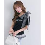 tシャツ 肩リボンTシャツ レディース