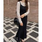 「LAUIR」 キャミソールワンピース MEDIUM ブラック レディース