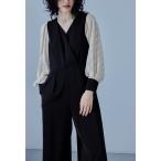 「niana」 オールインワン M ベージュ×ブラック レディース
