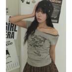 tシャツ DISPARK/「26年春夏新作」サイドギャザーレイヤードオフショルT レディース