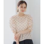 tシャツ 「田中里奈様着用」シアードット袖シャーリングTOPS レディース