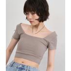  tube top bare top Square Neck Padded Crop Tee / квадратное шея pa dead черный pT