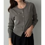 「Louere」 ニットカーディガン MEDIUM チャコール レディース