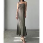 「Louere」 キャミソールワンピース MEDIUM グレイッシュベージュ レディース