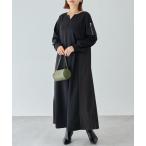 「LAVEANGE」 長袖ワンピース LL ブラック レディース