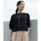 tシャツ シャツジーナプレーディング ランタンスリーブカットソー レディース
