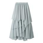 「LILY BROWN」 ロングスカート ONE SIZE グレー レディース
