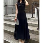 「junoah」 ノースリーブワンピース LARGE ブラック レディース
