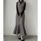 「Louere」 ノースリーブワンピース LARGE ブラウン系その他 レディース